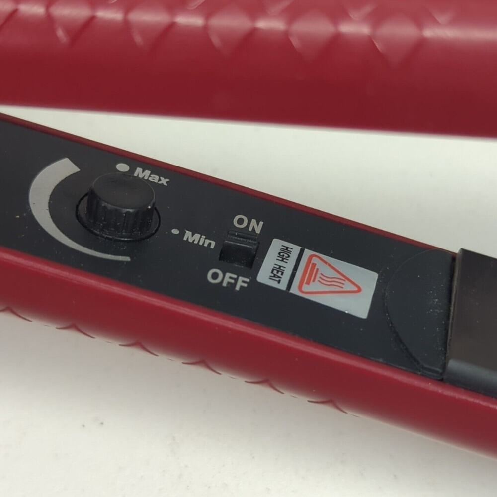 Style house 1656736 Black/Red‎ Professional Hair Styling Flat Iron 1.25" W/Base - Picture 5 of 9